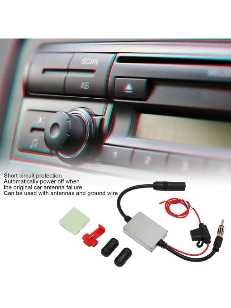 Car Stereo FM Radio Signal Antenna Aerial Signal Amp Signal Amplifier Auto Boat Vehicle Antenna Signal Booster