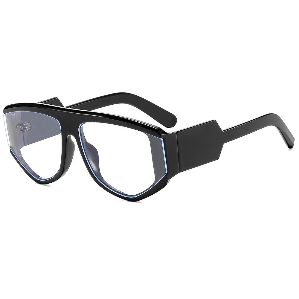 

Large Square Frame Flat Light Anti-Blue Light Fashionable Women S Leisure Trend Personalized Glasses Contrasting Colors anti-blue light