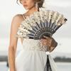 HOMSFOU Vintage Folding Fan with Tassel - Handheld Folding Fan, Vintage Design, for Women, Perfect for Summer Parties and Stage Props