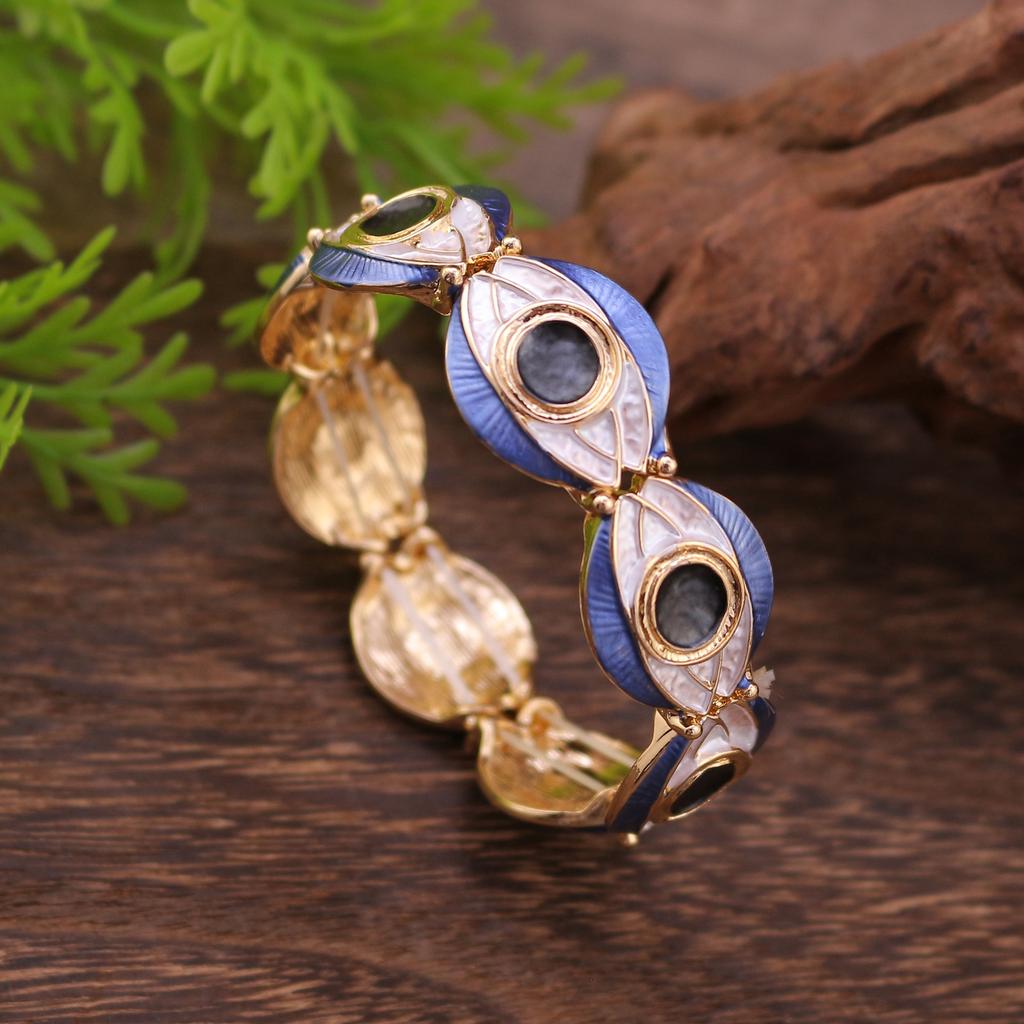 New Enamel Devil's Eye Elastic Bracelet, Women's Personalized Eye Zinc Alloy Bracelet