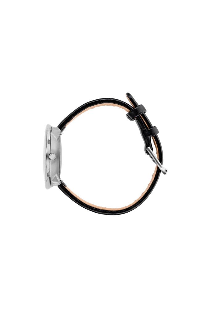 ARNE JACOBSEN BANKERS 53100-1401 Watch, 30mm, Scandinavian Design, Water Resistant (Quiet Design with No Second Hand), White with Black Leather Strap