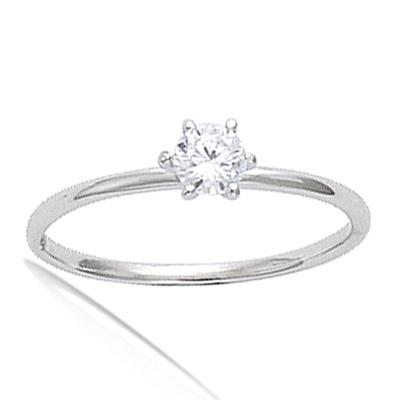 Anel Prata 'Unique' ródio branco - 4 mm