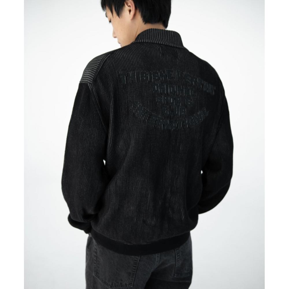 Thisisneverthat Full Zip Cardigan Black