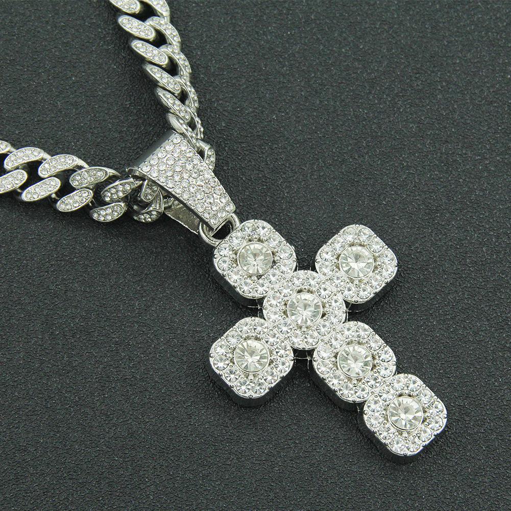Voll Diamanten, Zehn Anhänger, Kubanische Gliederkette, Europäischer und Amerikanischer Hip-Hop Herren Cool und Dominant Personalisierte Schlüsselbeinkette, Halskette.