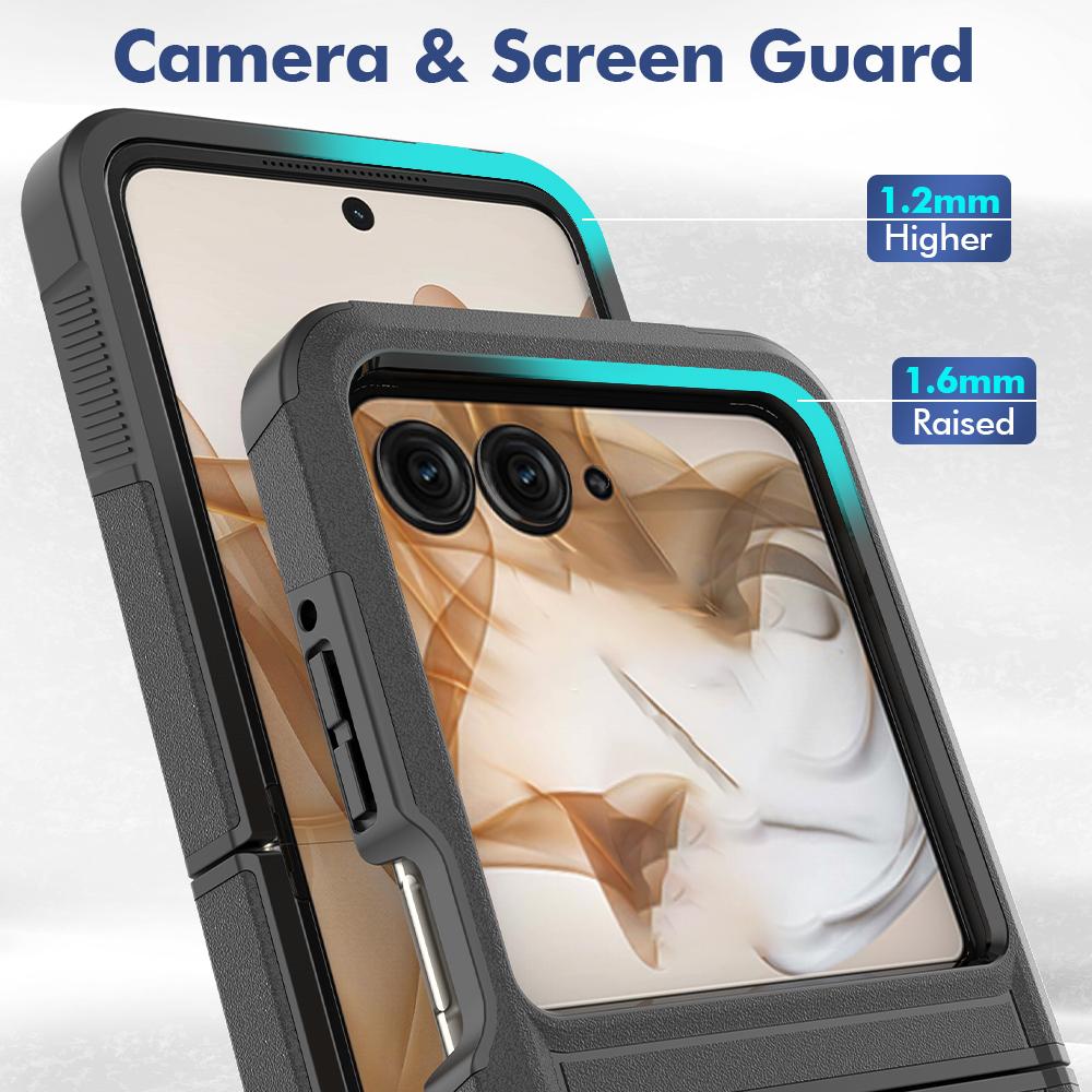 

For Motorola Razr 50 5G Case 2-in-1 PC+TPU Shockproof Phone Cover Dark Blue
