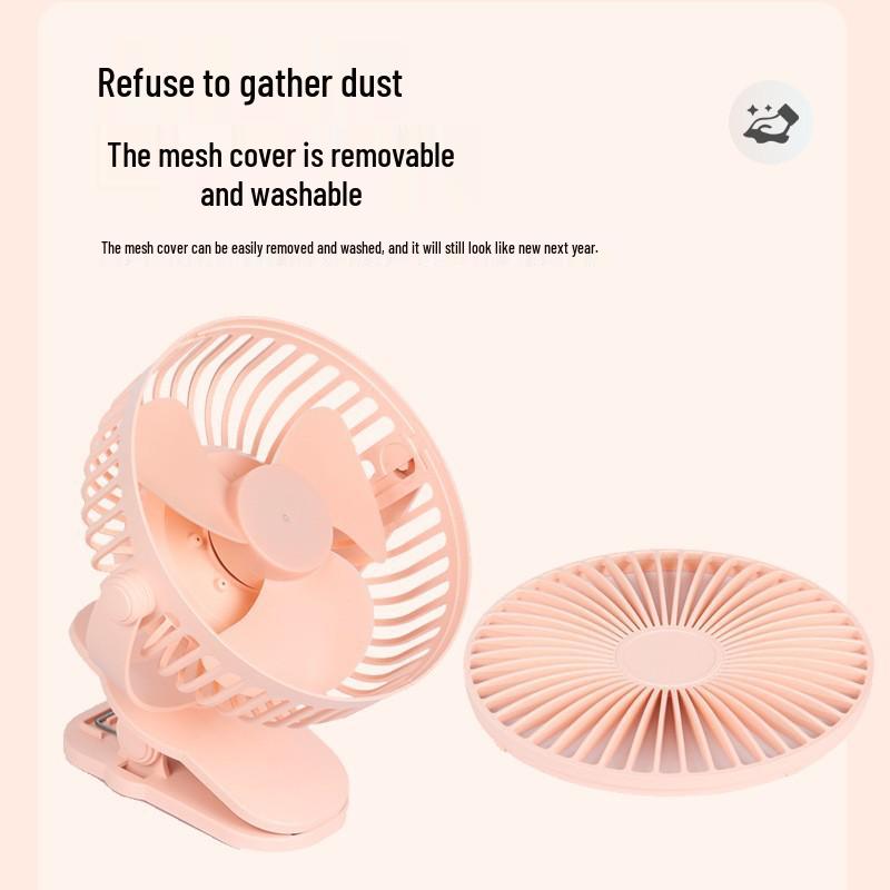 Ultra-Quiet USB Rechargeable 4-inch Clip Fan - Long Battery Life, Perfect for Desktop & Summer Use
