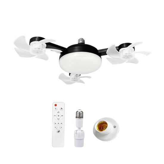 Ventilatore da Soffitto con Luce 3/4/5 Pale e Telecomando, 2-in-1 LED Silenzioso tipo Drone per Ventilazione Soggiorno, Pale Pieghevoli, 3 Velocità Dimmerabile, Attacco E27 per
