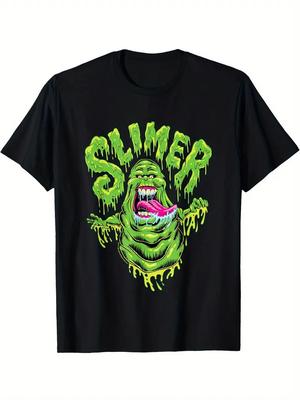 Cazafantasmas: Camiseta para Hombre Afterlife | 100% Algodón | Gráfico Vibrante de Slimer Pri
