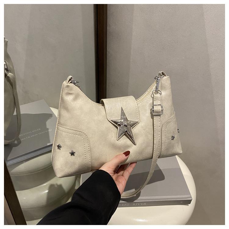 Punk Style Star Design Women Hobos Shoulder Bags Casual Y2k Cool Hot Girls Pu Crossbody Bag Commuter Female Phe Handbags Purse