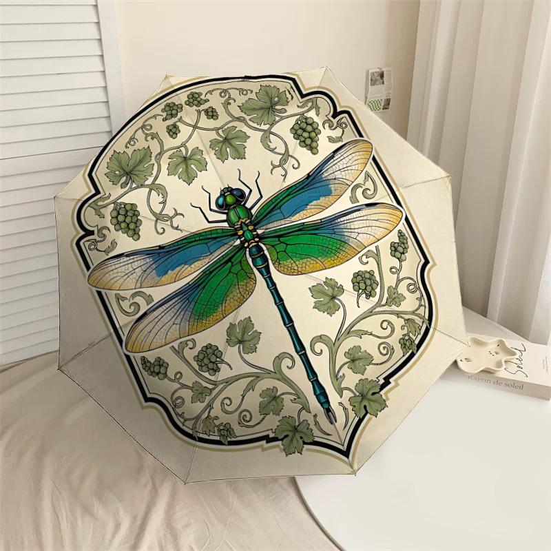 

1PC Dragonfly VineAutomatic Open/Close Umbrella with Windproof, 8-Rib Sturdy Canopy, Durable Ribs, Fashionable Design1309A