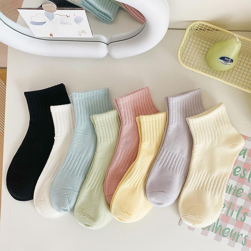 1/3 Women Ankle Socks Casual Fashion Girls Short Socks Pairs Woman Socks Solid Color Female Breathable Cotton Socks