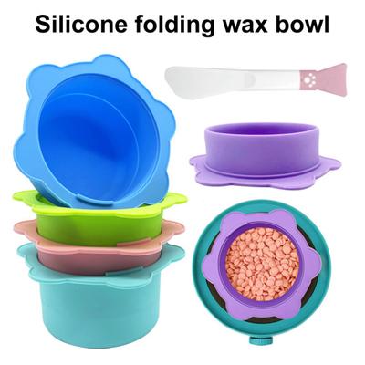 Forro aquecedor de cera com espátula de cera para remoção de pelos, bastão transparente, escama em forma de flor, antiaderente, reutilizável, aquecedor de cera derretida, substituição de pote de cera