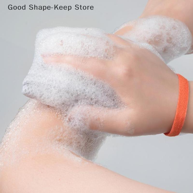 1 PCS Double-Sided Square/Oval Bath Foaming Net Soap Bag Exfoliating Body Scrubber Mesh Bathroom Sponge Soap Pocket