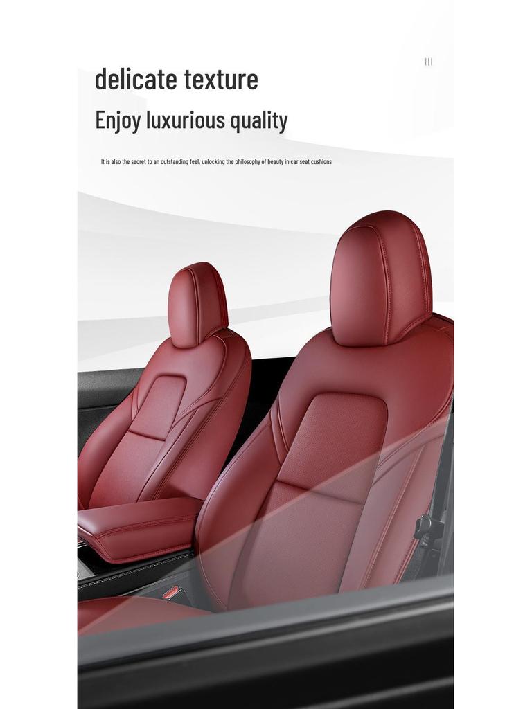 Sätesöverdrag i äkta läder för Tesla Model 3/Y