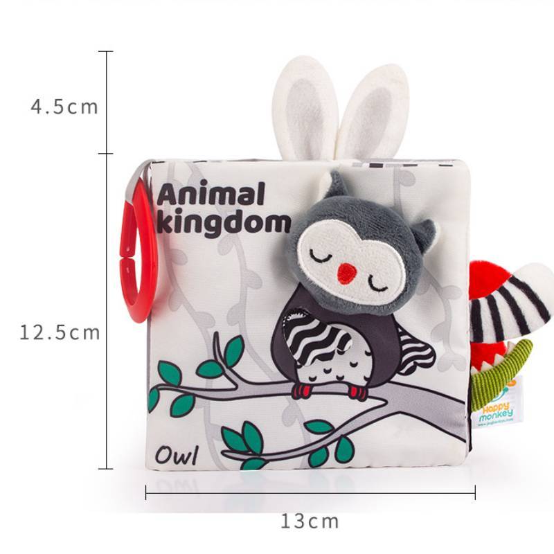 Baby Cloth Book With Black White Pages For Visual And Tactile Development