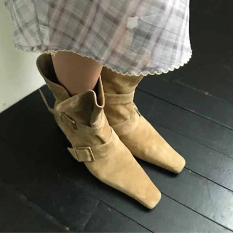 

Fashion Pointed Toe Women Ankle Boots Fashion Designer Heeled Shoes Dress Goth Chelsea Bootas 2025 Winter Casual Botas De Mujer Shoes 40 хаки