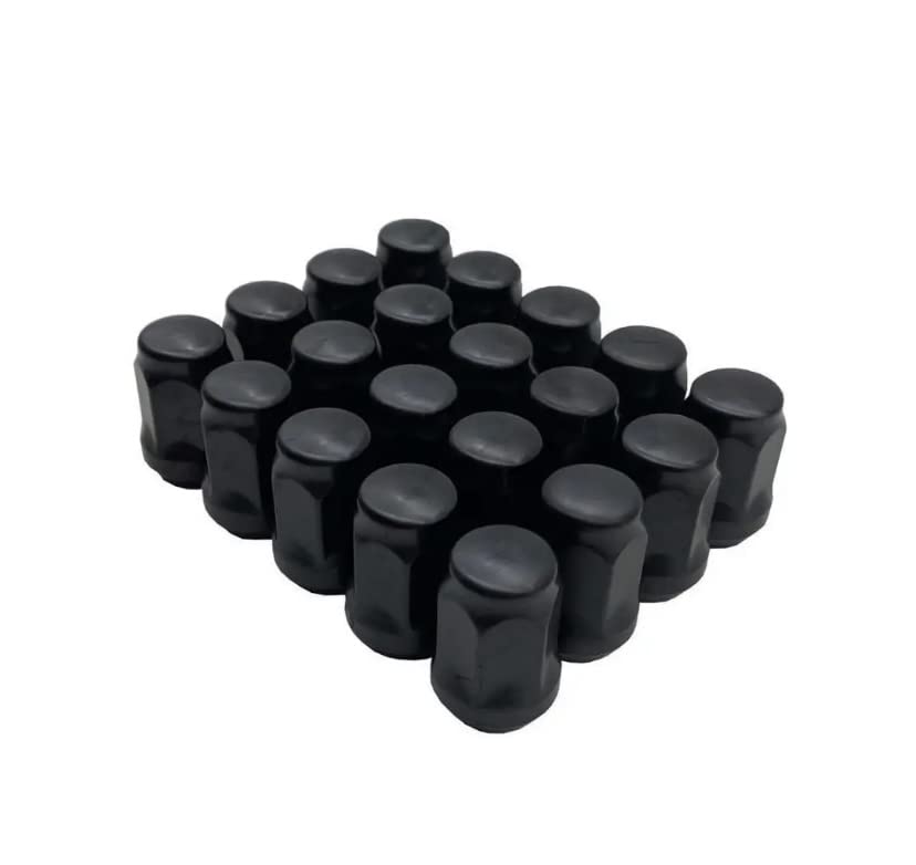 Deepa 1/2-20 Wheel Nut Taper 19HEX 20 Pcs Chevy GMC Ford Dodge Jeep Mustang Bronco Explorer Econoline etc (Black)