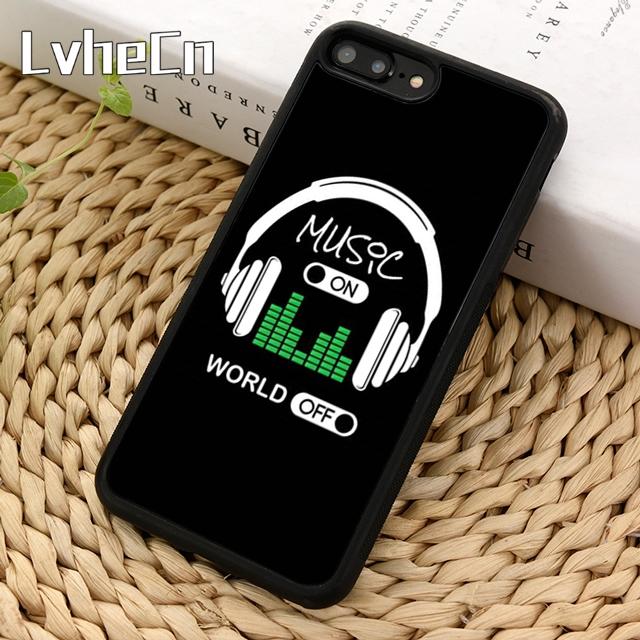 Music On World Off Phone Case For iPhone 17 Air 13 12 14 15 16  Cover Pro Max 6S Plus