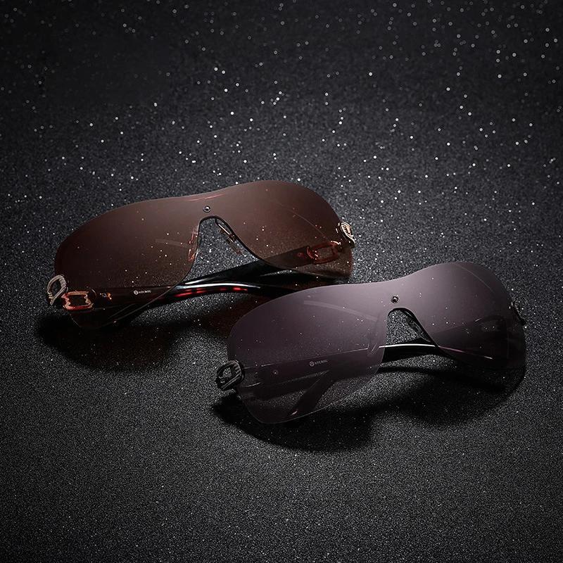 Damen Luxus Sonnenbrille Vintage Gradient Style Sonnenbrille Herren Randlose Pilotenbrille Unisex Brille für Spicy Girls