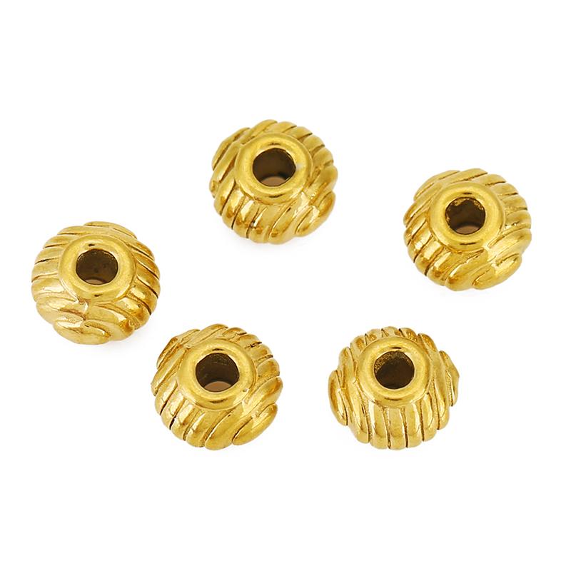 

5pcs 7mm Big Large Hole Stainless Steel Beads PVD Never Fade Spacer Bracelet Necklace Beads For DIY Jewelry Making Findings