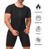 Sauna-Anzug für Herren 3 in 1 Ganzkörper-Formformer Taillentrainer Schweißshirt Kurzarm Trainings-Top mit Shorts Schlankmachender Jumpsuit Fitness-Leotard für das Fitnessstudio