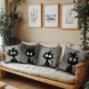 1/4pcs Funny Fluffy Black Cat Throw Pillow Covers Cute Cartoon Gothic Decorative Pillowcases for Home Sofa Bedroom Cushion cover