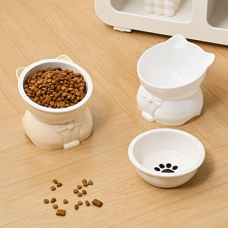 Ceramic Cat Bowl Slanted Mouth Dog Food Feeding Basin Non-Slip Pet High Foot Protection Cervical Spine Pet Drink Water Bowl