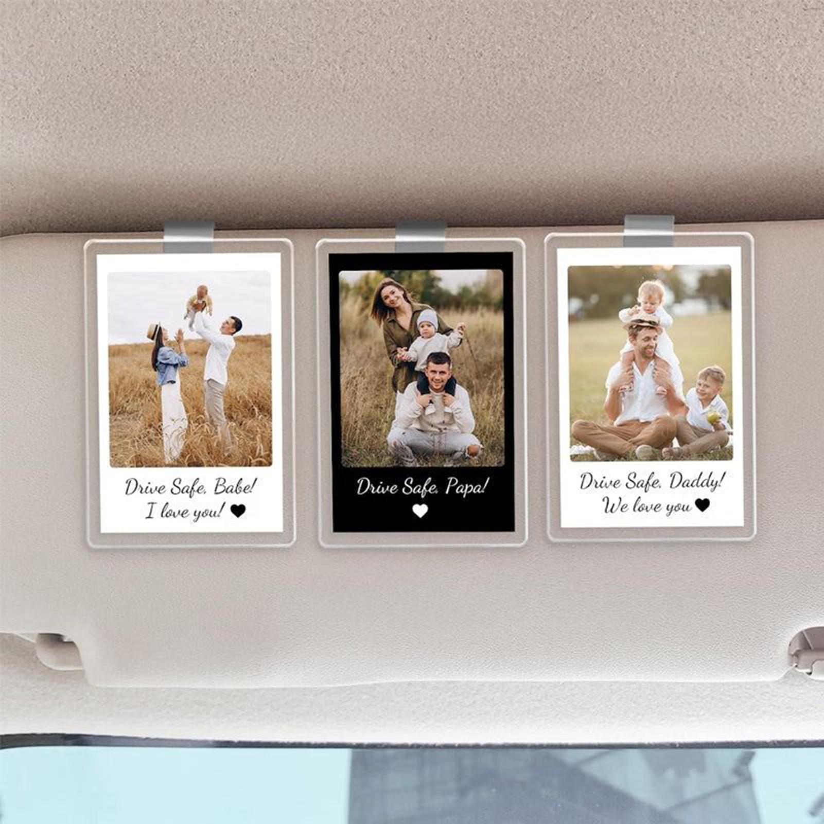 

Car Sun Visor Photo Holder Magnetic Acrylic Photo Frame for 3-Inch Pictures Acrylic Magnetic Automotive Display Frame Clip for CN