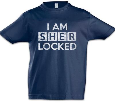 I Am S...Kids Boys Kids Boys T-Shirt Sher Fun Locked Sherlock Holmes TV Watson Navy