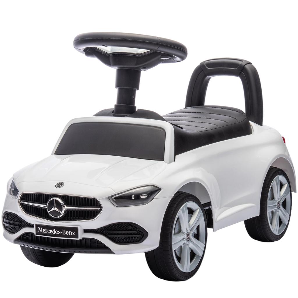 Official Mercedes-Benz Ride On Car, Foot To Floor Sliding Walker with Horn, Engine Sounds and Under-Seat Storage, White