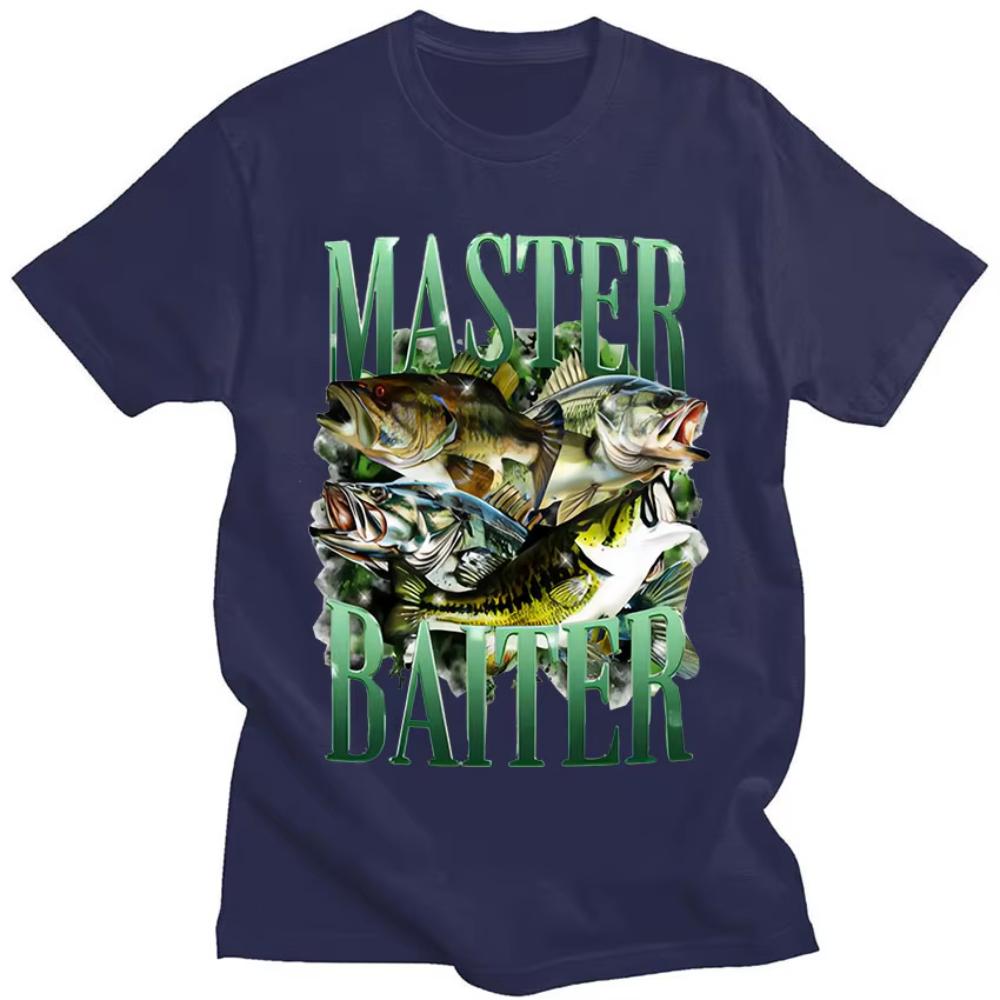 Master Baiter Bass Fishing Funny Graphic T Shirt Mens Vintage ONeck Oversized Cotton Tshirts Loose Clothing High Quality Tees