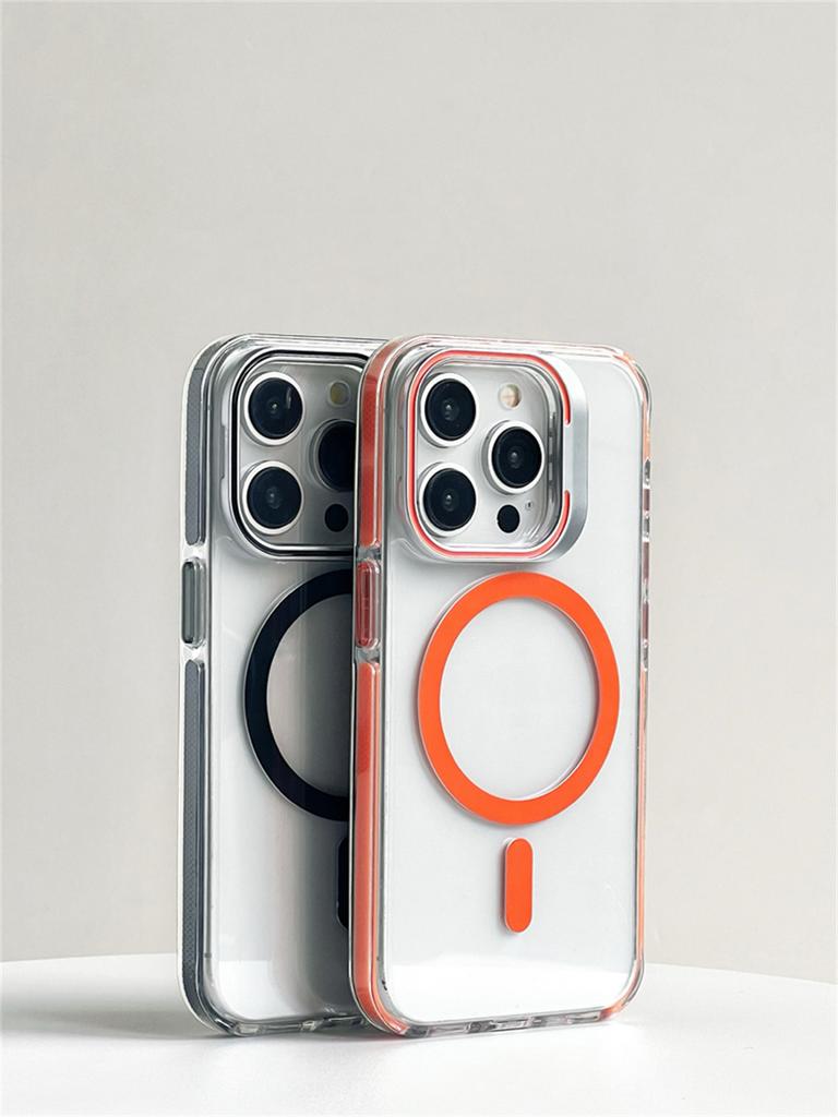 Transparent Bumper Magnetic Case For iPhone 17 17Air 16 15 14 Plus 13 12 Pro Max Magsafe Wireless Charge Metal Lens Holder Cover