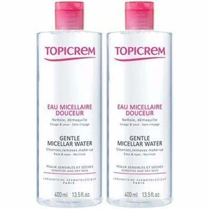 Eau Micellaire - Topicrem - Duo Pack 400 ml - Sans paraben - Pour peau sensible - 50% de réduction