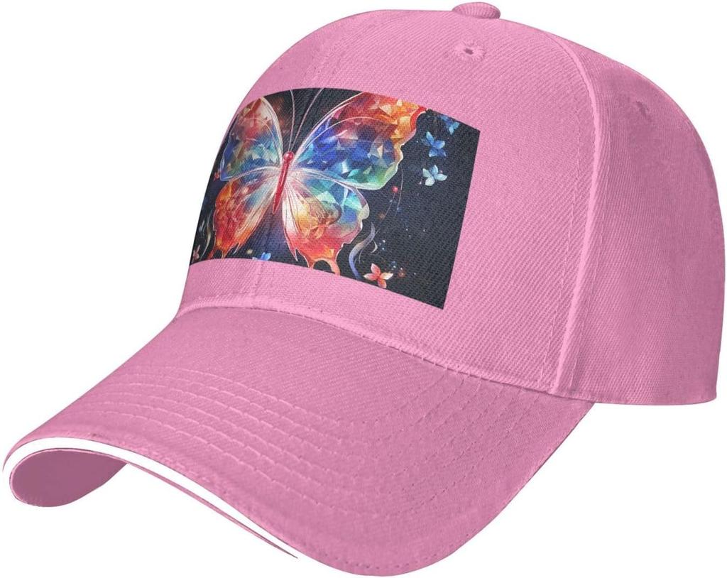 Watercolor Butterfly Baseball Cap Polyester Outdoor Adjustable Sun Protection Casual Dad Hat