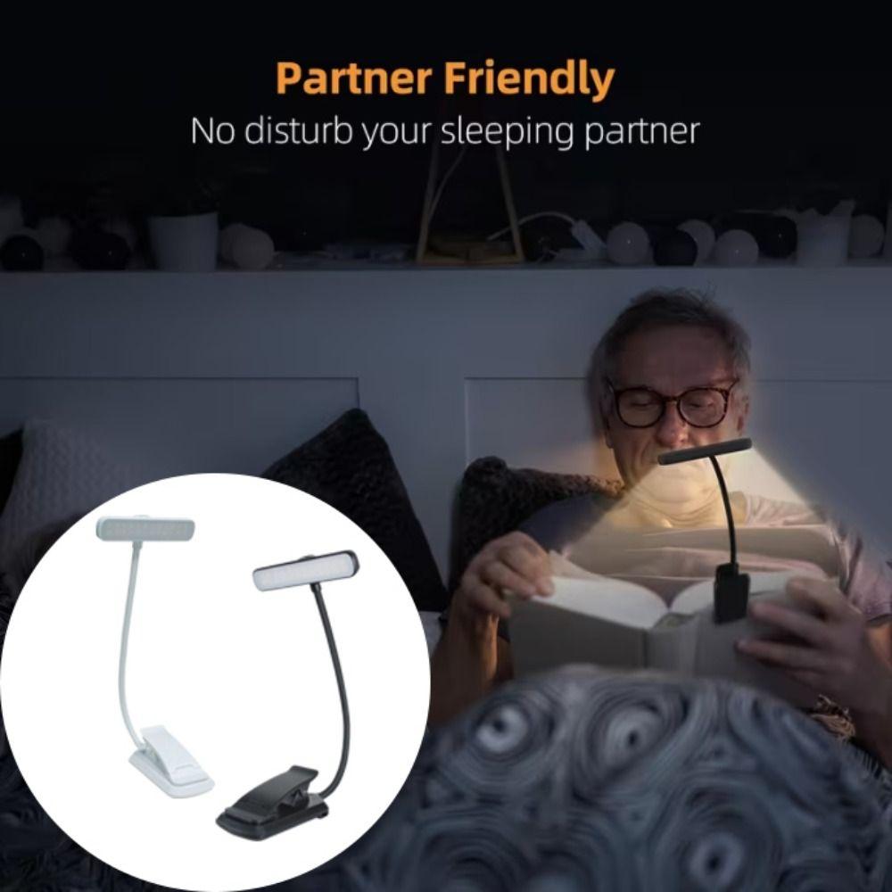 Flexible Design Reading Lamp Easy Clip Book Lamp Rechargeable Night Reading Lamp  Study Use