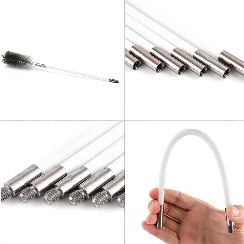 Adjustable Chimney Cleaning Brush Head Telescopic Rod For Flue Pipe Dust Removal Tasks