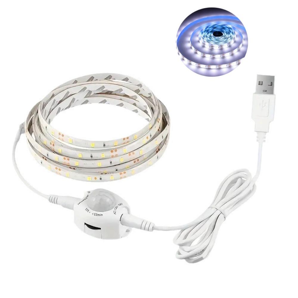 

1/2/3/4/5 Meter USB LED Light 5V USB Powered PIR Motion Detection LED Ribbon Light Wireless Sensor Flexible LED Tape Ribbon 1meter холодний білий колір