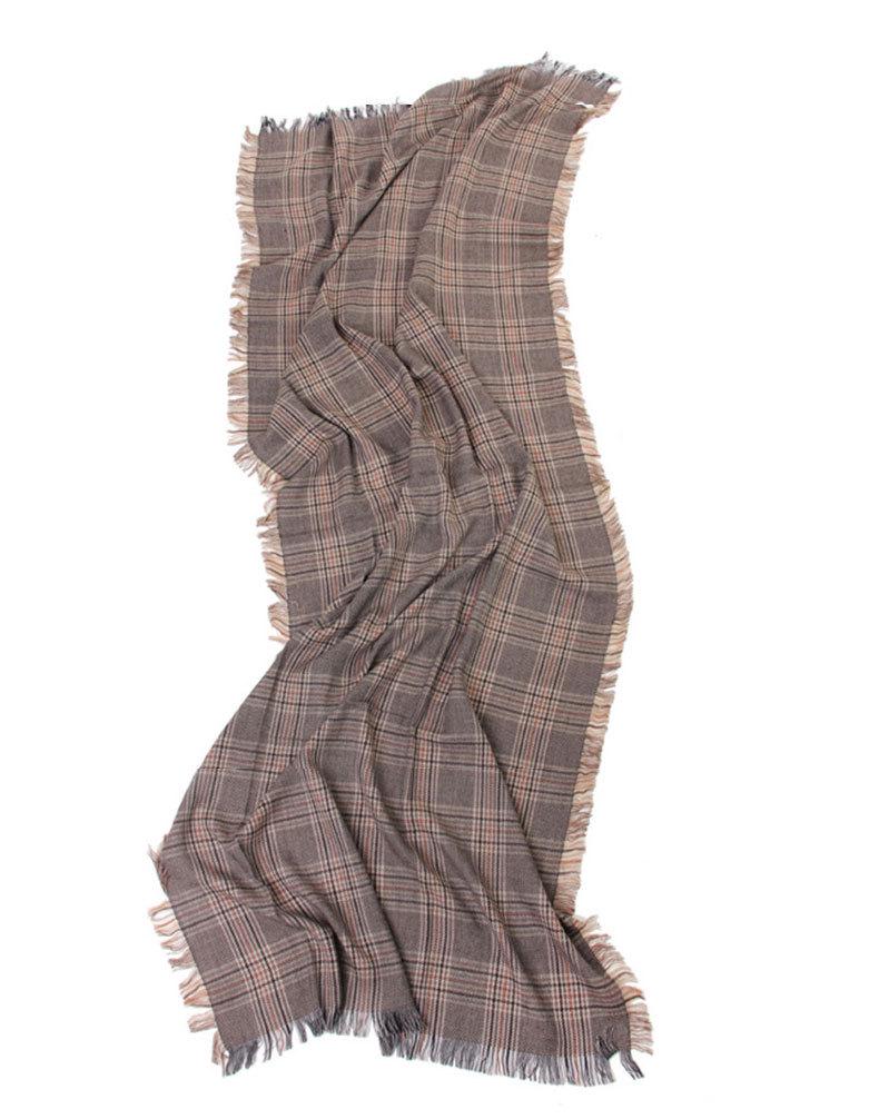 Inner Mongolia Houndstooth Wool Shawl: Dual-Use Long Tassel Scarf for Women - Autumn/Winter Collection.