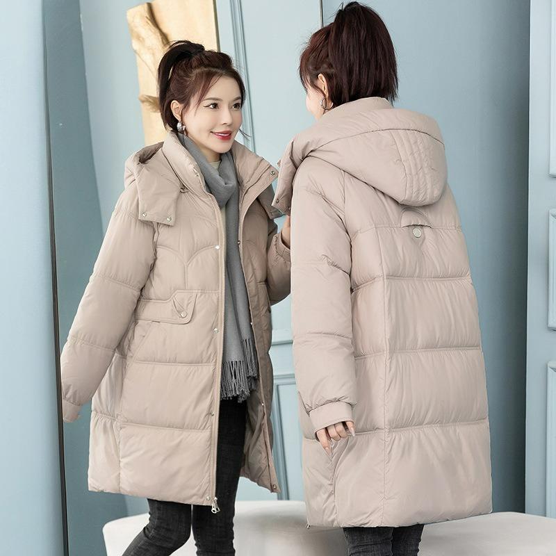Down Padded Jacket Women's Trendy Mid-length Large Size Loose Bread Jacket Padded Jacket Winter Padded Jacket Jacket Thickened