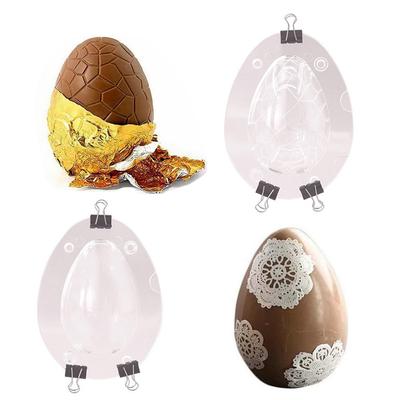 DIY Chokladform 3D Polykarbonat Påskäggsform Tårtdekorationsform Godis Puddingformar Bakning Bakverk Verktyg Tillbehör