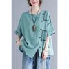 Summer New Cotton and Linen Women's Tops Loose Short-sleeved T-shirts for Women