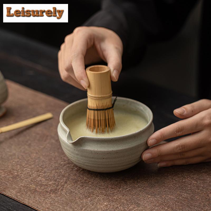 Ancient Pottery Tea Set Complete Set Matcha Whip Japanese Matcha Set Kit Tea Maker Matcha Cup Home Tea-making Tools Collection