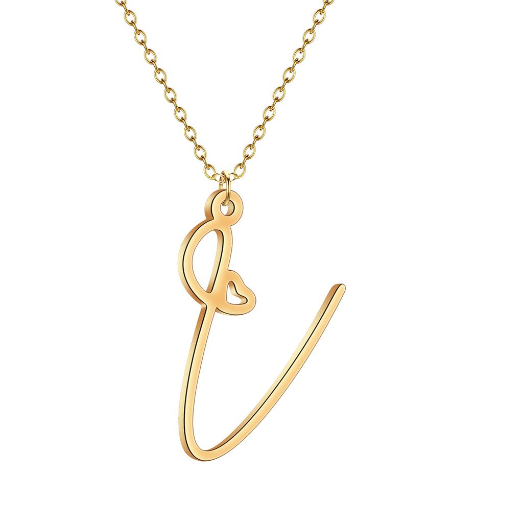 Kinitial Dainty Initial Letter Necklaces For Women Minimalist Stainless Steel Initial Necklace Femme Wedding Jewelry Gift
