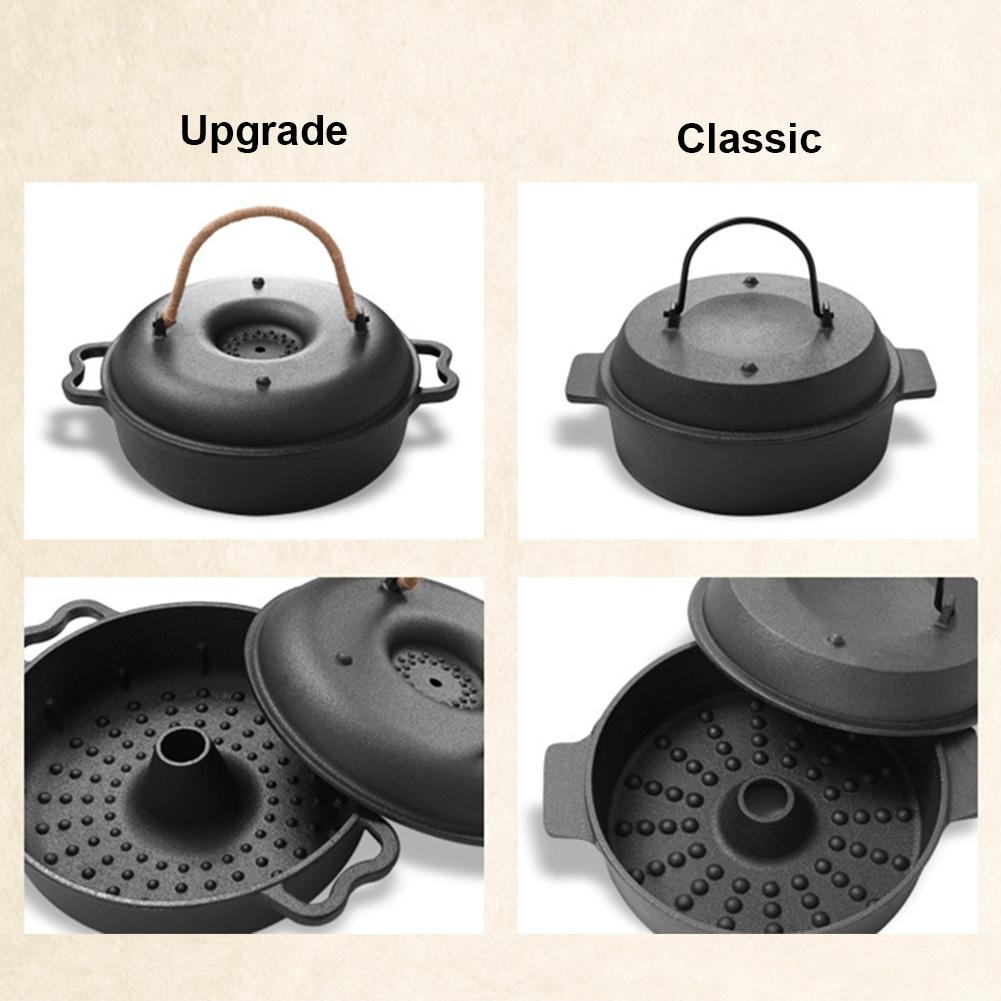 Cast Iron Roasted Sweet Potato Pan W/Lid Garlic Roaster Garlic Baker for Picnic Camping Patio Backyard Cooking