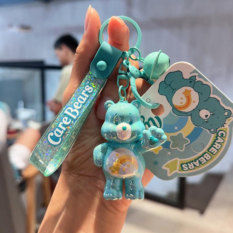 

Брелок для ключей «Медведи заботы» с гальваническим покрытием «Медведь любви», брелок для сумки, милая подвеска озеро синий