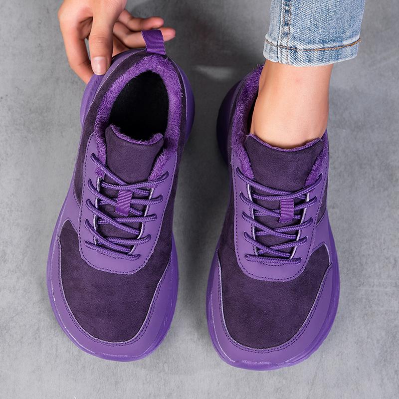 Winter Mens Wide Box Sneakers Fur-lined Keep Warm Frost Resistant Casual Sports Shoes Walking for Big Wide Fat Foot