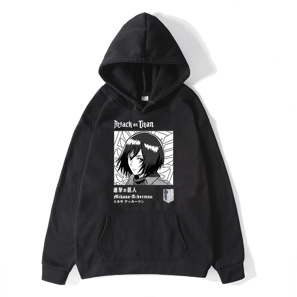 Anime Hoodies Attack On Giant Casual Top Cartoon Animation Plus Velvet Men Women Sweaters Attack Giant Hooded Jacket Sweater