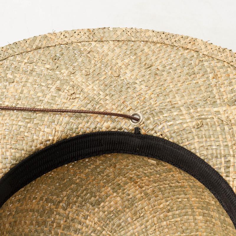 Children's spring and summer new dome wide-brimmed cassava straw hat, outdoor tourism beach sunshade big edge straw hat