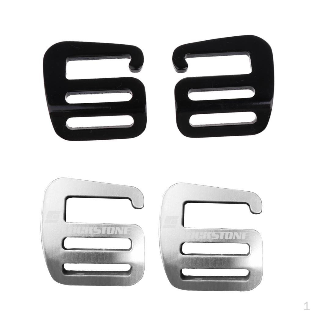 

4Pcs 1 g shaped hook Outdoor Webbing Buckle Carabiners Hardware 25mm Black