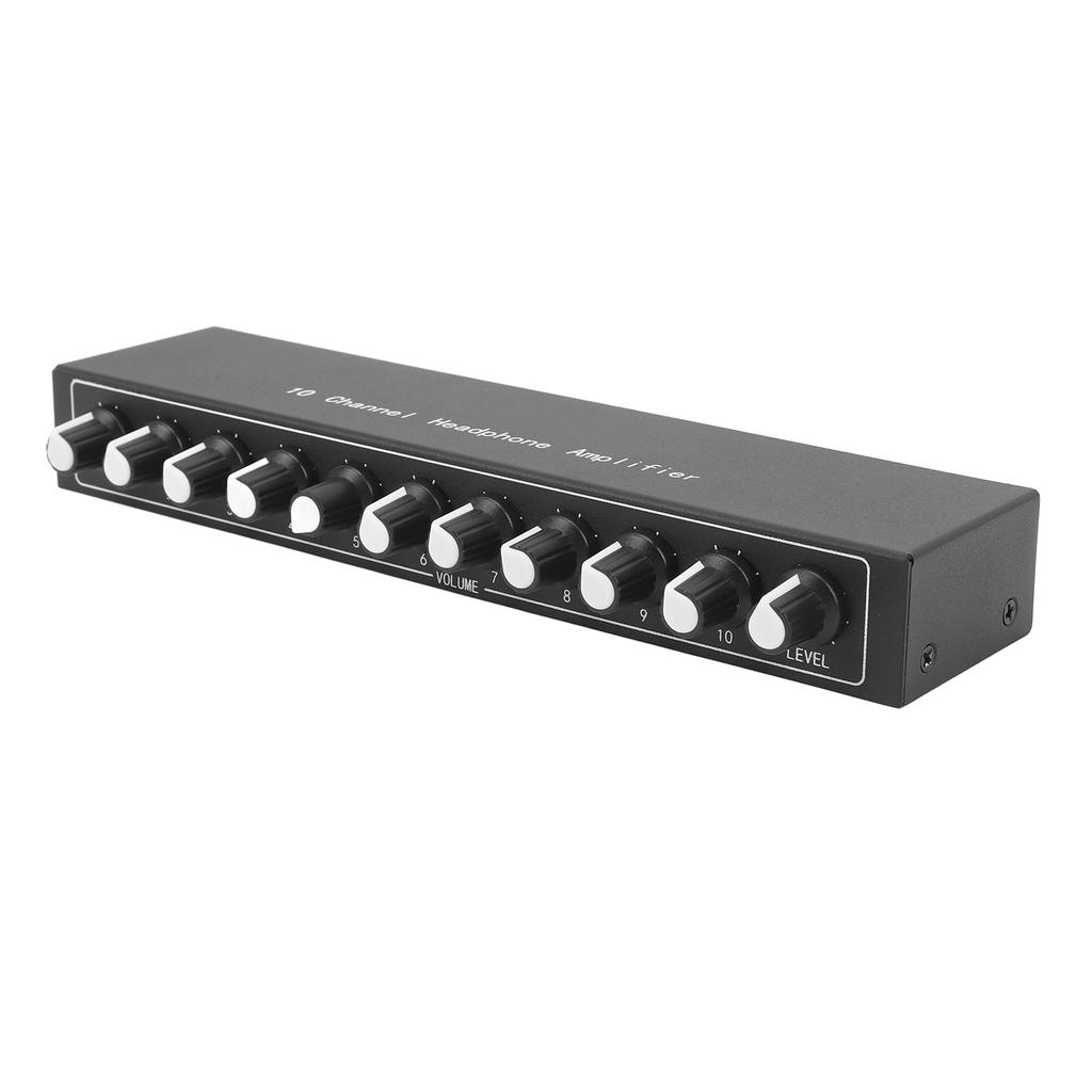 10 Channel Headphone Amplifier Portable Metal Headphone Splitter Built In Equalizer Stereo Headphone Amplifier for